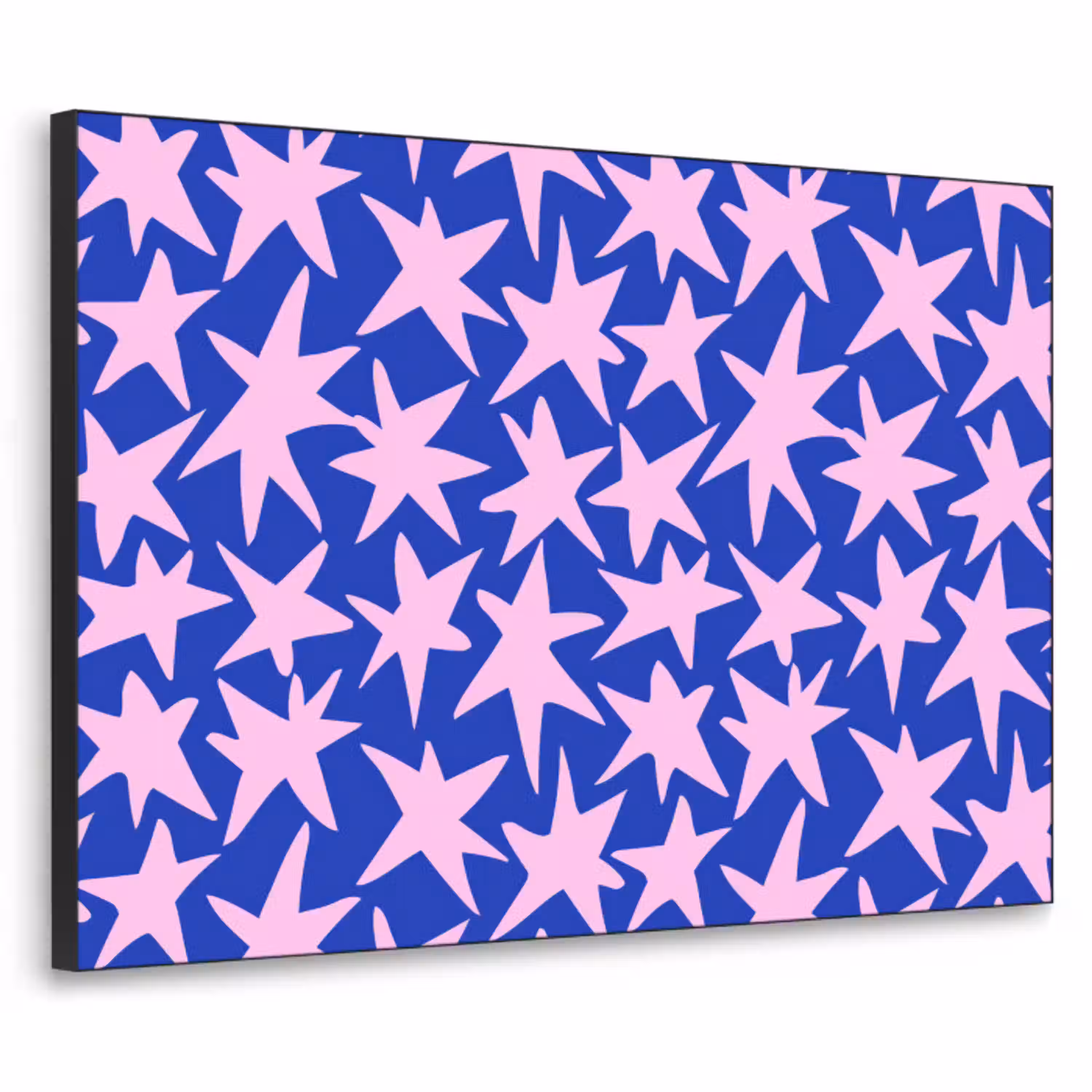 Modern - Sterren - Blauw Textielframe zwart klein 947 -3d