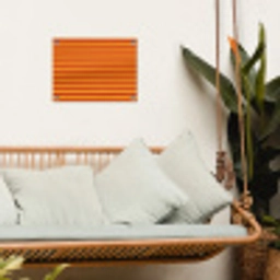Strepen - Patroon - Oranje tuinposter los doek klein 239 -sfeer7