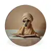 Bad - Hond - Boek - Zonnebril Wandcirkel aluminium klein -3d