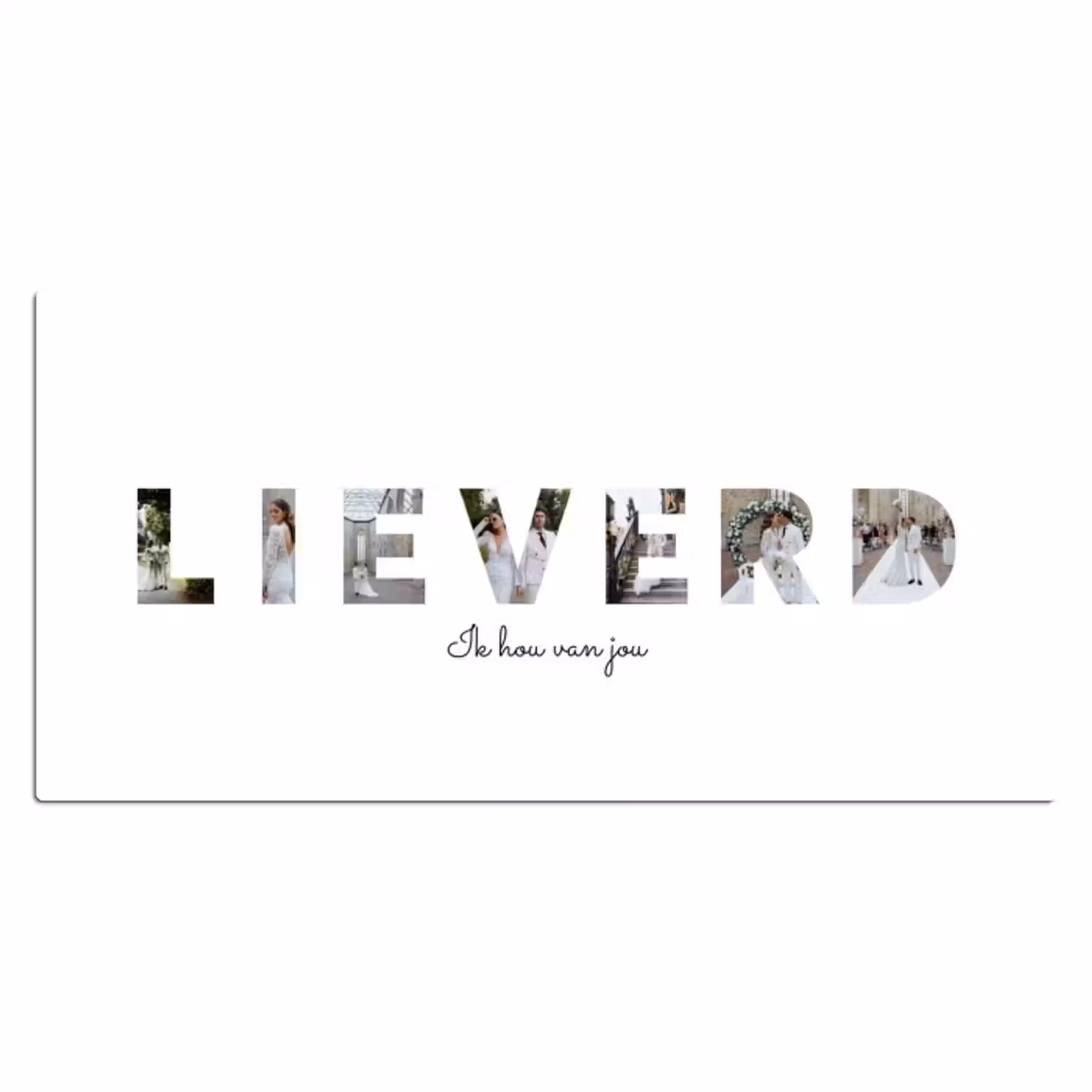 Gepersonaliseerde bureau onderlegger - Lieverd - Lettercollage