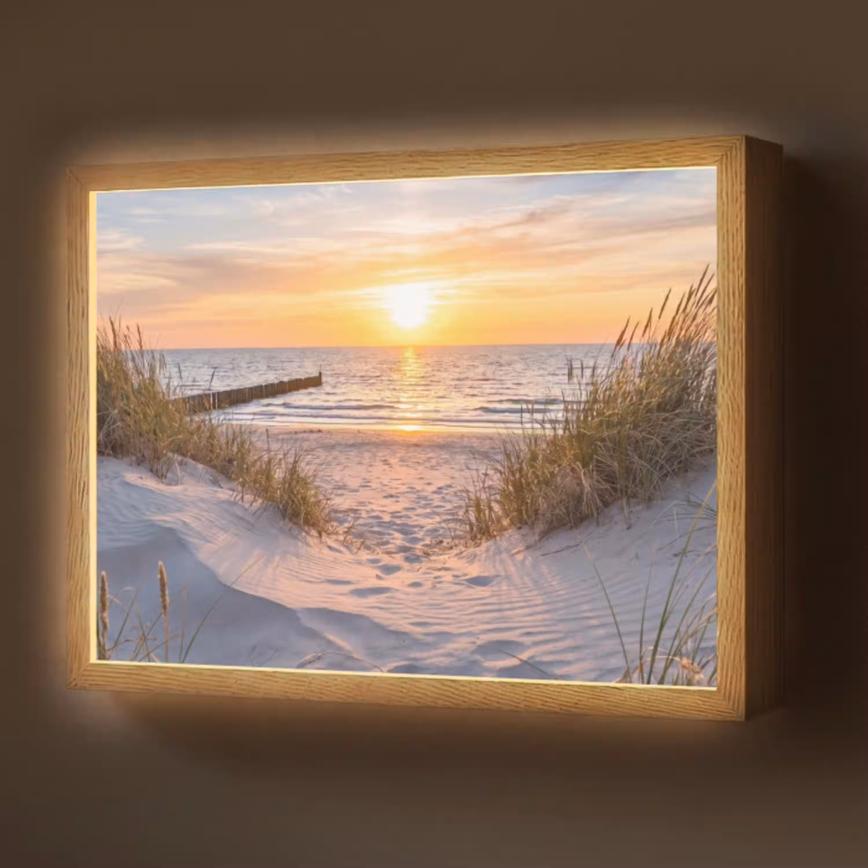 Strand - Zonsondergang - Natuur - Landschap Light Box met batterij (Wandlamp) middel -z3d_website