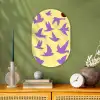 Vogels - Cirkel - Geel - Beweging Wandcirkel Ovaal Forex klein -sfeer2