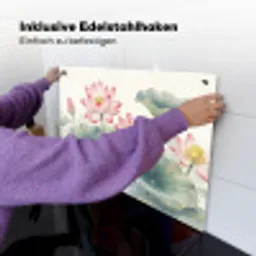 Aquarel - Lotusbloemen - Kleurrijk Inductie beschemer met haakjes klein -ky-ophangen-de