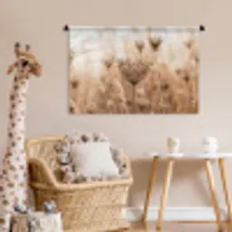 Schermbloem - Droogbloem - Winter - Beige - Minimalistisch Wandkleed katoen middel -wsfeer5_kind