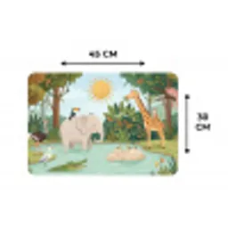 Jungle - Oase - Dieren - Kleurrijk Placemat vinyl groot -specs