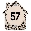 Beige luipaardprint - Traditioneel Naambord Huisje klein -3d