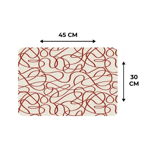 Lijnen - Abstract - Rood - Beige Placemat vinyl groot 368 -specs