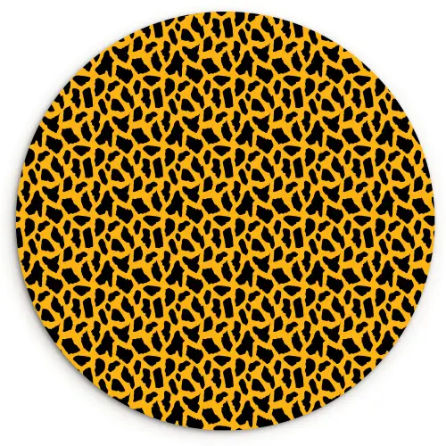 Zwart - Vlekken - Oranje - Dier Wandcirkel plexiglas klein 852 -3d