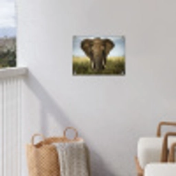 Olifant - Natuur - Gras - Dieren - Landschap tuinposter los doek klein -sfeer8