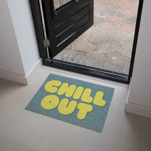 Chill out - Geel - Blauw Deurmat klein -sfeer5