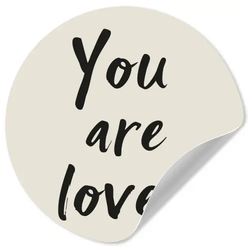 Minimalistisch - Beige - Love Wandcirkel behangsticker klein -3d