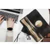 Maan - Cirkel - Goud laptophoes neopreen klein -bureau