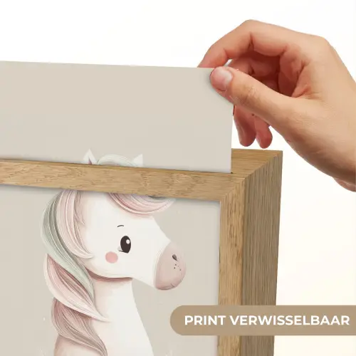 Pony - Minimalistisch - Pastel Light Box met kabel (Kinderlampje) klein -USP_websiteprintNL