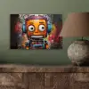 Robot - Graffiti - Oranje - Kleuren aluminium wit klein -sfeer2