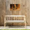 Tijger - Geschilderd - Oranje - Penseelstreken Tuinposter op houten frame 2 cm dik klein -sfeer4