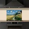 Zandpad - Huis - Bomen - Grasveld keuken achterwand spatscherm klein -sfeer1