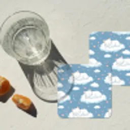 Kitten - Wolken - Blauw onderzetter kurk middel 366 -sfeer4