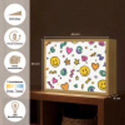 Smileys - Pictogrammen - Kleurrijk Light Box met batterij (Wandlamp kind) middel -USP_websiteoverzichtDE