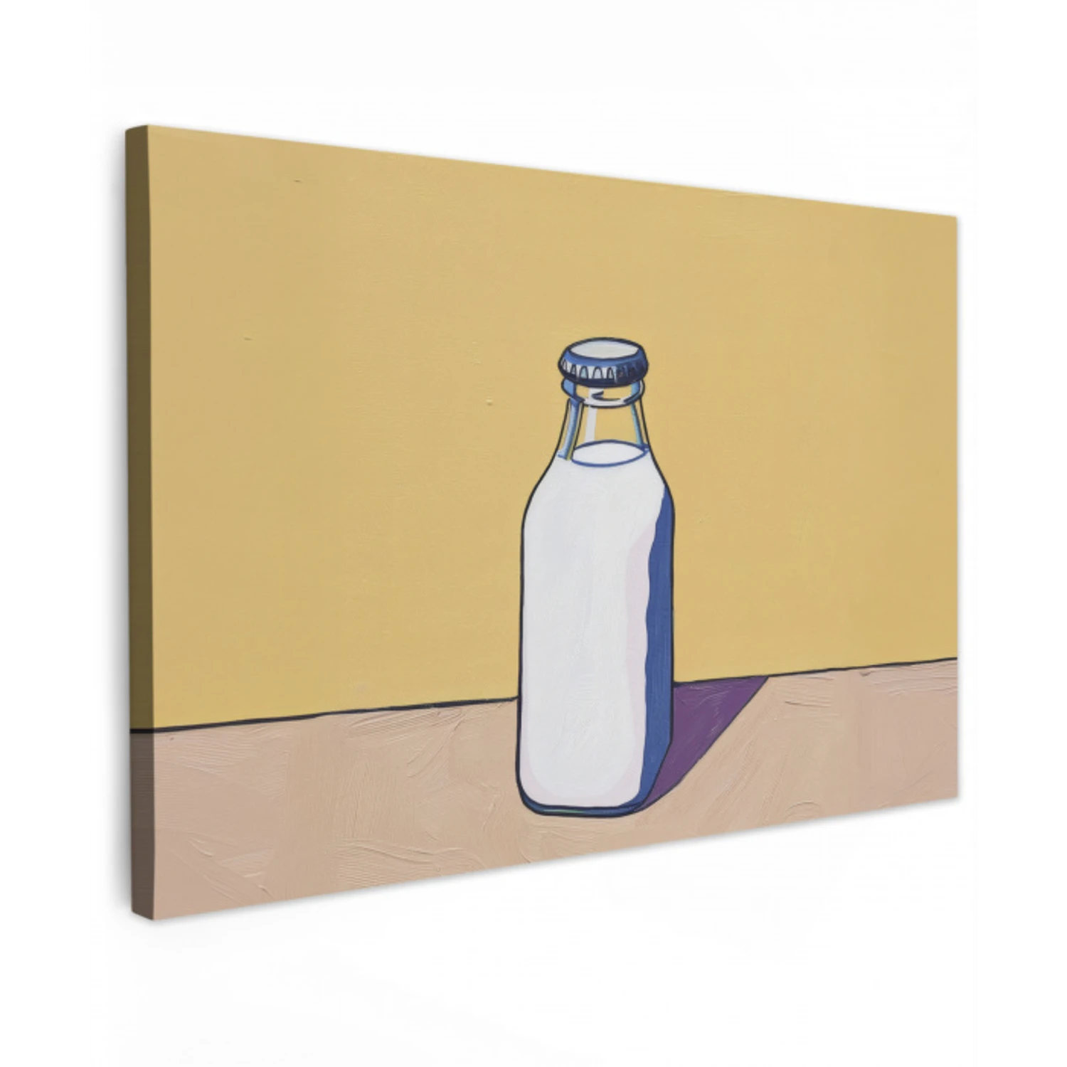 Glazen - Fles - Illustratie - Melk Tuinposter op houten frame 2 cm dik klein -3d