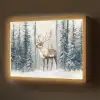Rendier - Sneeuw - Woud - Wit Light Box met batterij (Wandlamp) middel -z3d_website