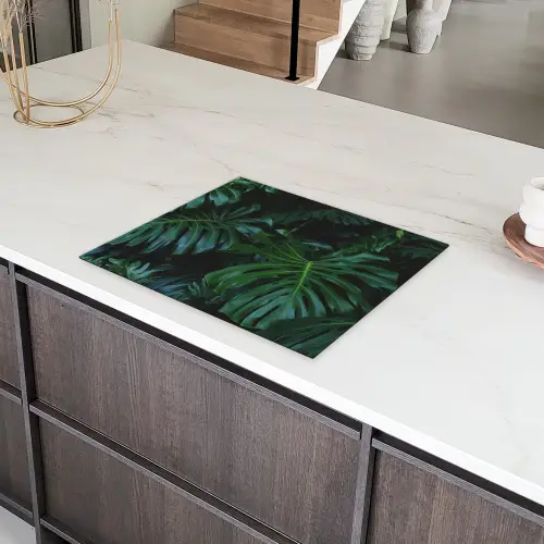 Monstera -  Inductie beschermer - Bladeren - Tropical - Afdekplaat voor kookplaat Inductie beschermer vinyl 3mm groot -sfeer8