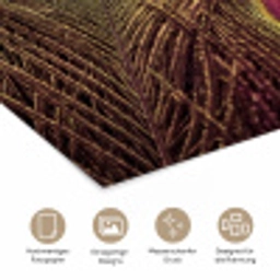 Pauw - Veren - Paars - Groen poster papier klein -tcloseup_DE
