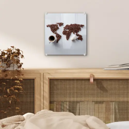 Wereldkaart - Koffiebonen - Suikerklontjes plexiglas 5mm klein -sfeer4