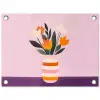 Tulpen - Vaas - Strepen - Paars tuinposter los doek klein -3d