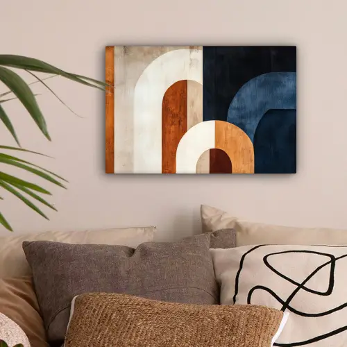 Abstract - Vormen - Donkerblauw canvas 2cm klein -sfeer1