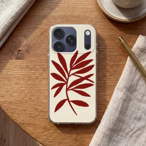 Tak - Bladeren - Rood Telefoonhoesje iPhone 17 Pro klein -sfeer1