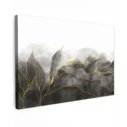 Marmer - Zwart - Goud - Luxe - Marmerlook canvas 2cm klein -z3d