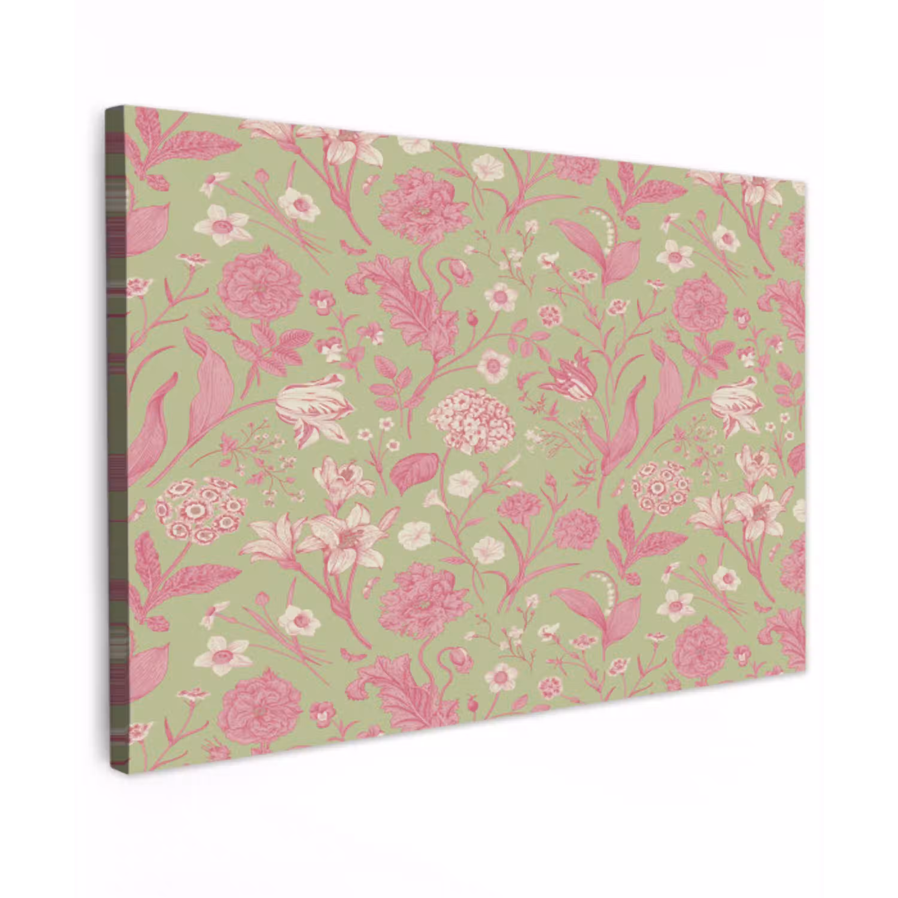 Classic - Pink - Mint Tuinposter op houten frame 2 cm dik klein 845 -3d