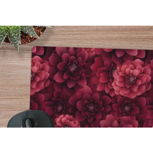 Dahlias - Bloemen - Rood muismat rubber klein 262 -closeup