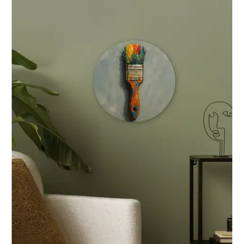 Verf - Kwast - Schilderij Wandcirkel kunststof plaat 5mm dik klein -sfeer3