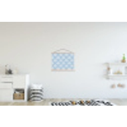 Palmboom - Modern - Blauw textielposter latten blank klein 122 -kinderkamer