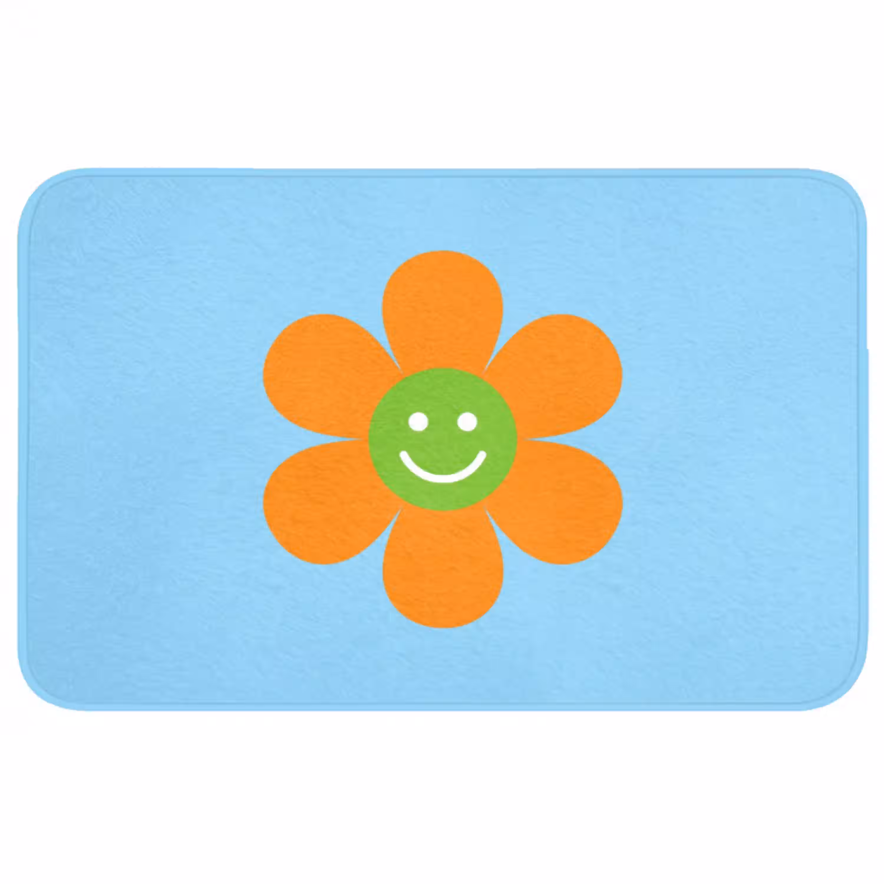 Bloem - Smiley - Kleurrijk Badmat middel -3d