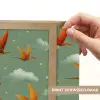 Dinosaurussen - Wolken - Sterren - Oranje Light Box met batterij (Wandlamp kind) middel -USP_websiteprintNL