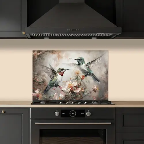 Kolibrie - Vogels - Bloemen - Planten keuken achterwand spatscherm klein -sfeer1