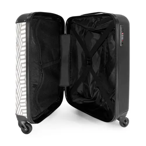 Grafisch - Patroon - Modern -  Opvallend NBS - Handbagage koffer - Kinderen Unisex middel 644 -binnenkant