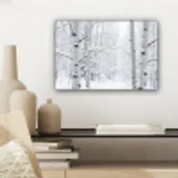 Berkenbomen - Sneeuw - Winter - Bos - Wit canvas 2cm klein -sfeer6
