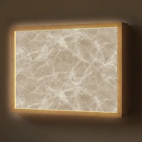 Bruin - Kristaladers - Marmer Light Box met batterij (Wandlamp) middel 907 -z3d_website