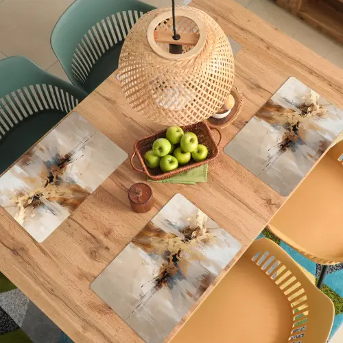 Modern - Bruin - Abstract - Beige Placemat vinyl groot -zzsfeer5_Kitchenyeah-website