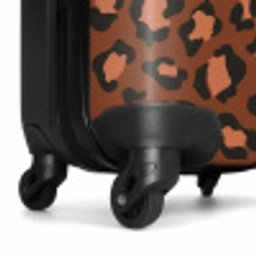 Dierenprints - Panterprint koffer in kastanjebruin en  zwart/terracotta NBS - Handbagage koffer - Unisex middel -wiel