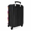 Golvende strepen in roze en oranje NBS - Handbagage koffer - Kinderen Unisex middel -achterkant