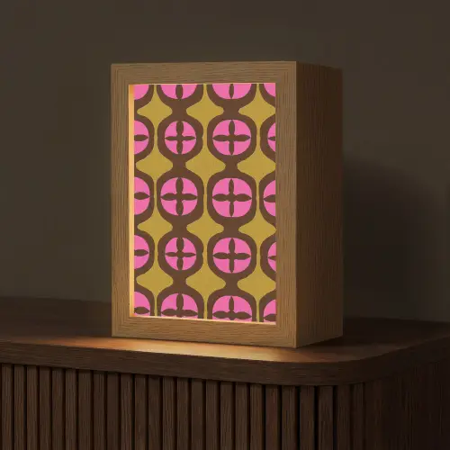 Modern - Patroon - Roze Light Box met kabel (Tafellamp) klein 925 -z3d_website