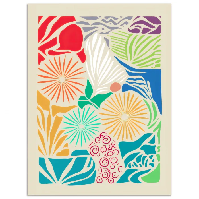 Kleurrijk - Abstract - Bloemen - Patronen poster papier klein -3d