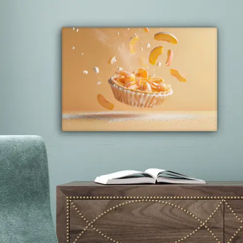 Peach - Eten - Taart - Oranje canvas 2cm klein -sfeer4