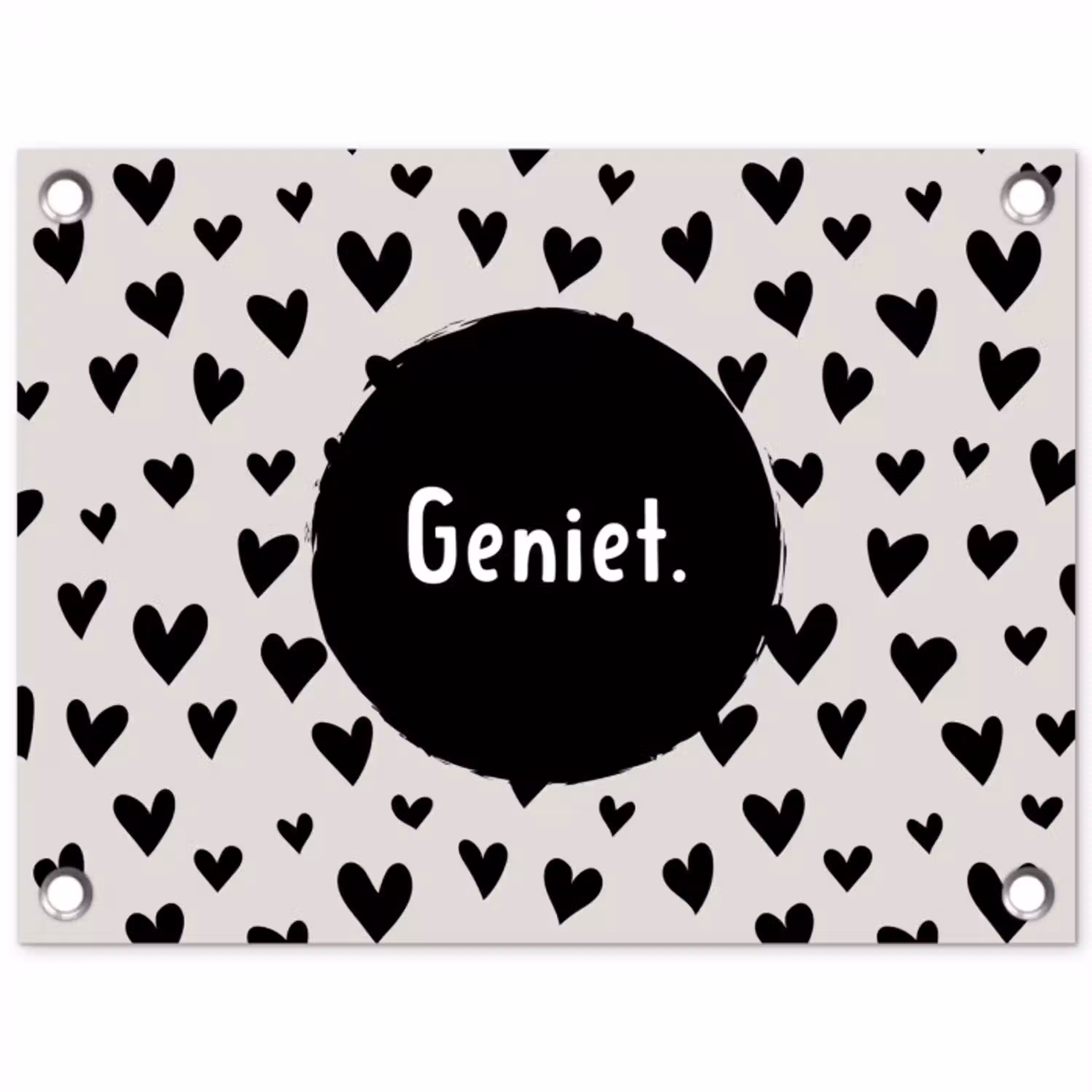 Quotes - Hartje - Tekst - Geniet tuinposter los doek klein -3d
