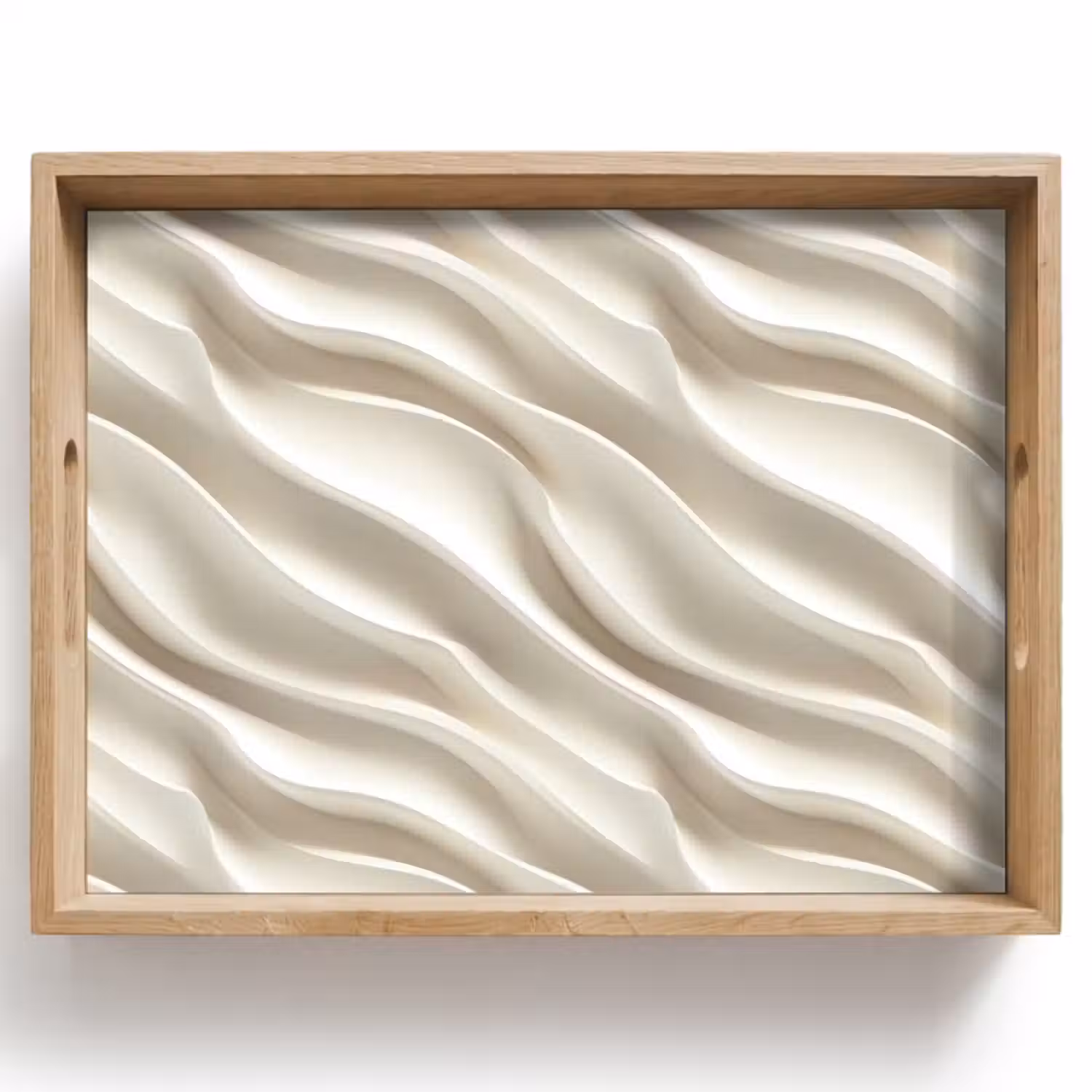 Tablett - Diagonal - Wellen - Creme