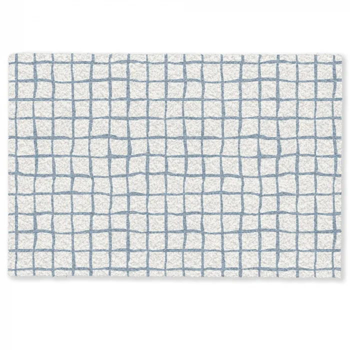 Patroon - Raster - Blauw - Grijs Deurmat klein 898 -zkaufland3d